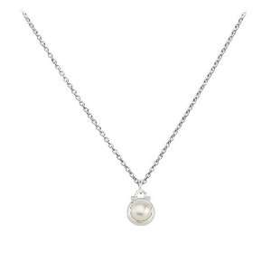   : Baroni Sterling Silver & Pearl Birthstone Necklace: Baroni: Jewelry