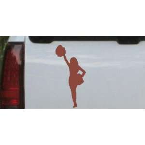 Cheerleader Sports Car Window Wall Laptop Decal Sticker    Brown 12in 