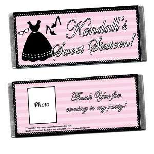  Sweet 16 Party Dress Personalized Photo Candy Bar Wrappers 