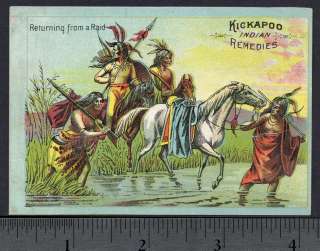 Kickapoo Indian Remedy Returning from Raid CURE Card  