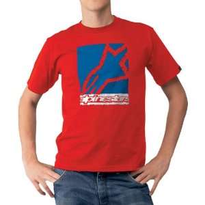 Alpinestars Scribble Box Youth Boys Short Sleeve Casual Shirt   Red 