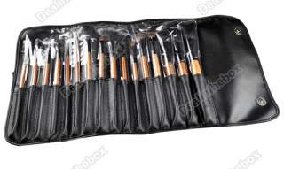   Makeup Brushes Professional Make Up Salon Cosmetic Brush Set Kit Brown