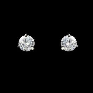  Silver 6MM Cubic Zirconia Stud Earrings: Jewelry