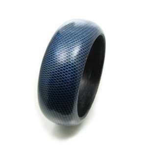  AM4076   Blue/Black Dotty Bangle (approx inner diameter 