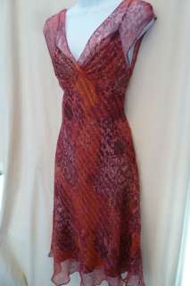MUSE Silk Dress Womens Size 8 Reds STUNNING LIKE NEW! See Pics 