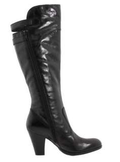   BLACK KNEE HIGH BOOTS WOMENS 9.5 NEW RETAIL $210 LEATHER UPPER  