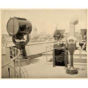   Searchlight Battleship Print   Original Halftone Print