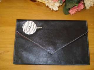 FELIX REY Buttery Soft Black Leather Envelope/Clutch  