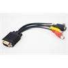VGA SVGA to TV S Video 3 RCA AV Out Converter Adapter Cable For LAPTOP 