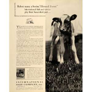  1939 Ad Calf Cow International Table Salt Farm Animals 