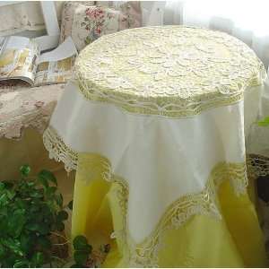  Vintage Hand Battanburg/Embro Cotton Table Cloth 41x41 