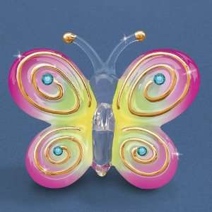  Pink Pizzazz Butterfly Glass Figurine Jewelry