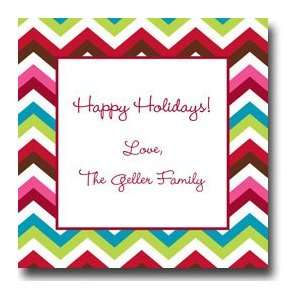   Geller Holiday Gift Stickers   Chevron Holiday