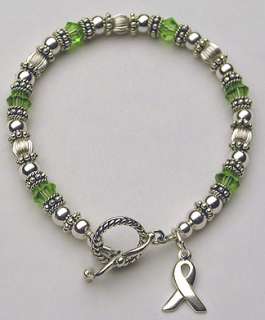 Sterling Silver & swarovski crystal Lymphoma Awareness bracelet