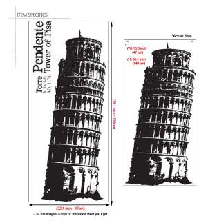BIG TOWER OF PISA ITALY Vinyl Decal Wall Decor Stickers  