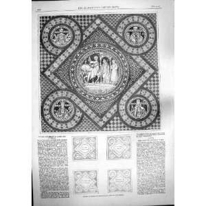   1861 INCISED PAVEMENT CHOIR LICHFIELD CATHEDRAL DESIGN