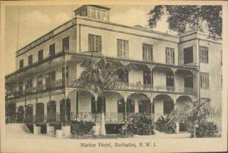 BARBADOS BWI Marine Hotel c1910 Postcard  