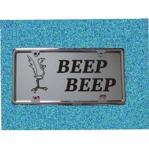   ROAD RUNNER ENGRAVED LICENSE PLATE W/FREE FRAME BEEP BEEP: Automotive