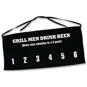  Apron   Grill Men Drink Beer, 6 Pocket Bar Length