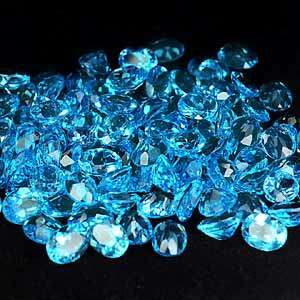 Pcs / $5.00 Top Luster Natural Gemstone Swiss Blue Topaz  