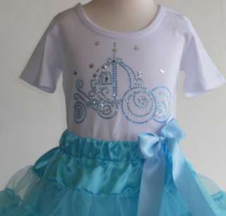   2T 3T 4T 5T 6X Cinderella costume pettiskirt top Disney dress  