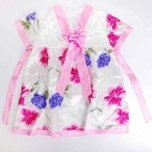  Girls Flowery Korean Hanbok Mini Dress Skirt Pink 