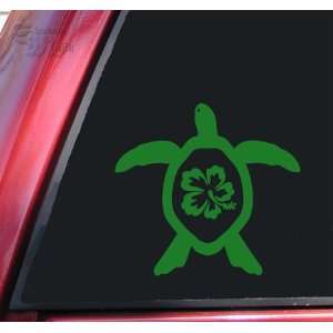  Hibiscus Honu Hawaiian Sea Turtle Vinyl Decal Sticker 