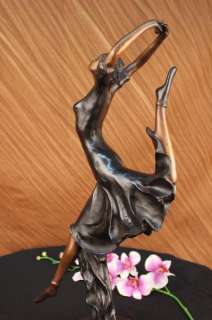 Signed J.ERTE Ballerina Dancer Bronze Statue Sculpture Art Nouveau 