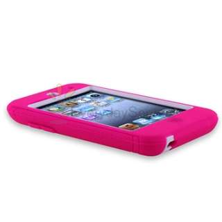   DEFENDER CASE for APPLE iPOD TOUCH 4th 4 G GEN PINK WHITE+Privacy Film