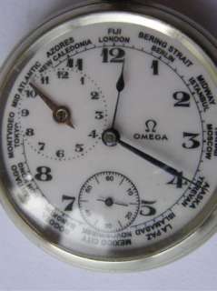 Rare WWII Omega world time pocket watch for Bulgarian army  