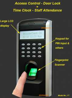 control attendance time clock addavced biometric identifcation system 