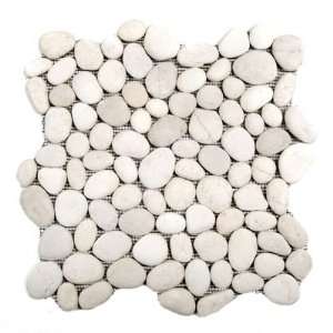   12 Inch Flooring & Wall Natural White Pebble Tile (10 Sq. Ft./Case