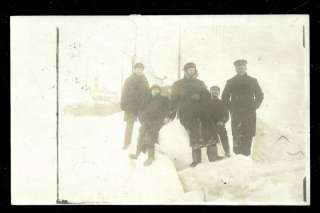SS Sirius Crew rppc Arctic North Pole Expedition ? stamp 1908  