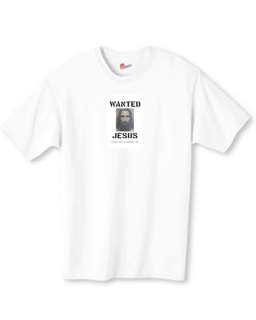 JESUS WANTED POSTER Christ God Christian FUNNY T SHIRT  