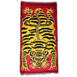   Red Tiger Tibetan Rug,Yoga Rug,Meditation Rug, #3 