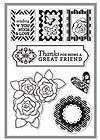 2012 hero arts basic grey clear stamps plumeria pattern hearts