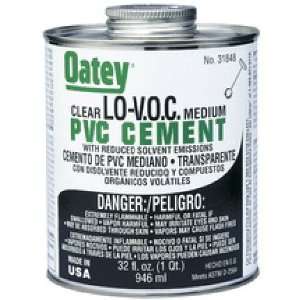  Oatey 31847 Lovoc PVC Medium Cement 16 Oz   Clear