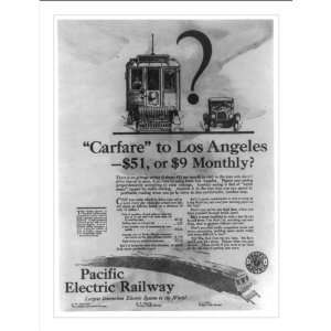 Historic Print (M): [Poster advertising Pacific Electric Railway why 