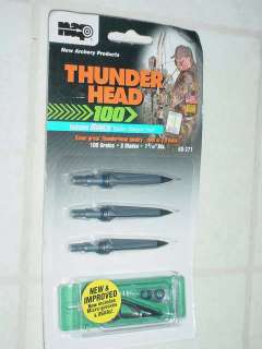NAP Thunderhead 100 Gr 3 blade Broadheads 3 Pk DEER ELK MOOSE BEAR 