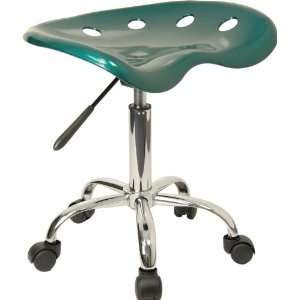  Vibrant Green Tractor Seat And Chrome Stool HHA588: Office 