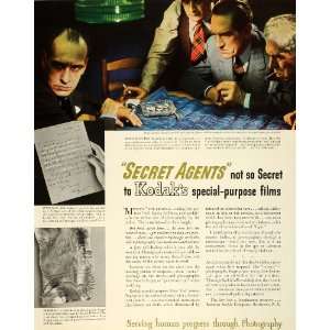 1943 Ad Eastman Kodak Secret Agents Special Purpose Film Invisible Ink 