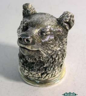 Fine Antique Style Sterling Silver Bear Stirrup Cup  