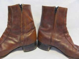 Vintage Mod Beatle Ankle Zip Boot Men sz 9 D  