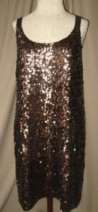 THEORY Bronze Metallic Sequins Dress Sz 8 NEW W/TAGS  