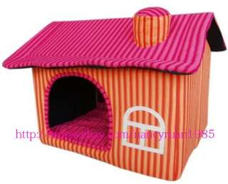 New Sweet Pet Dog Cat House Bed Chimney House Large  