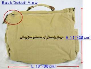 Vintage Cotton Canvas Casual Stylish Messenger Bag Beig  
