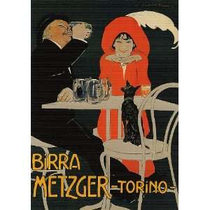 COUPLE BEER DOG RESTAURANT BIRRA METZGER TORINO ITALY ITALIA VINTAGE 