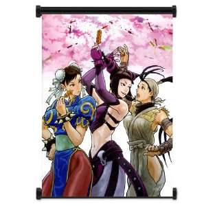 : Street Fighter Anime Game Chun Li, Juri and Ibuki Group Fabric Wall 