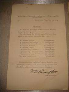 Railway Company Telegraphs & Notice 1889  