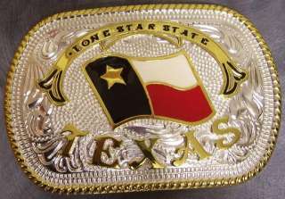 Pewter Belt Buckle State of Texas large oval NEW  